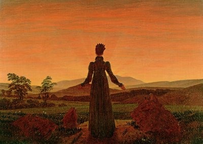 Mulher ao amanhecer de Caspar David Friedrich